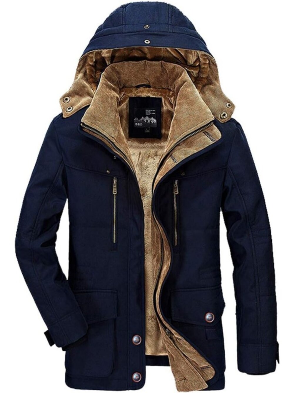 Cozy Men's Winter Parka Jacket with Sherpa Lining & Fur Hood - Warm & Stylish